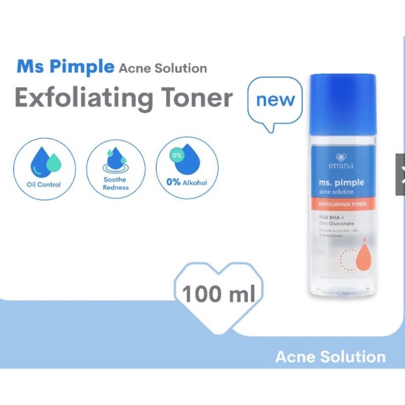 EMINA Ms Pimple Acne Solution Exfoliating Toner 100ml