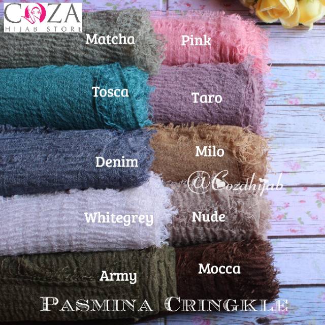 PASMINA TERLARIS/PASMINA MURAH/PASMINA KEKINIAN PASMINA CRINGKLEARABIAN SHAWL/PASMINA COTON CRINGKLE / Coza Batik