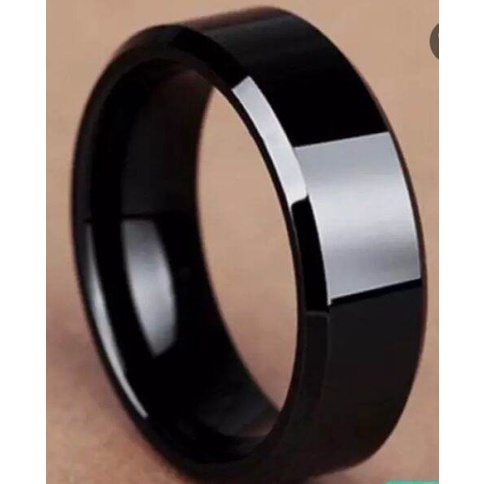 Cincin Titanium Asli Tidak Luntur Warna Hitam Polos Kecil Untuk Wanita Dan Pria Model Klasik Simpel Anti Karat