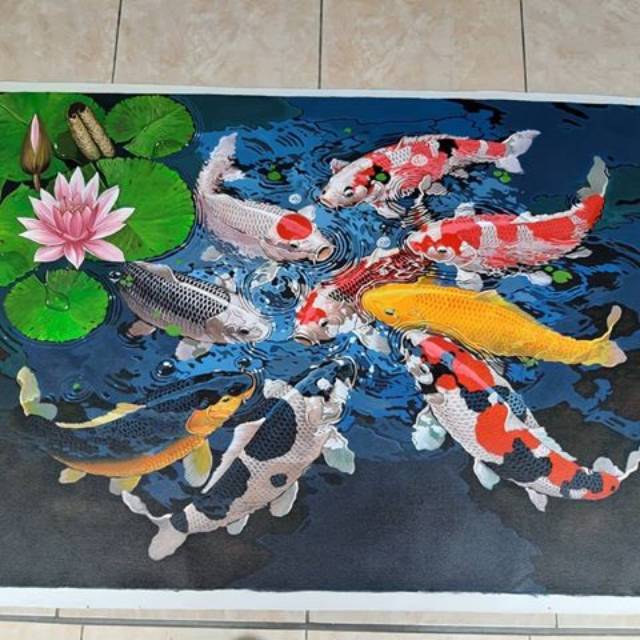 Lukisan ikan koi 9 .di gulung