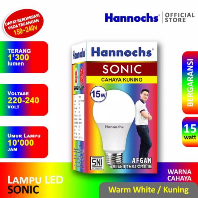 Lampu LED Hannochs Sonic 15w Cahaya Kuning