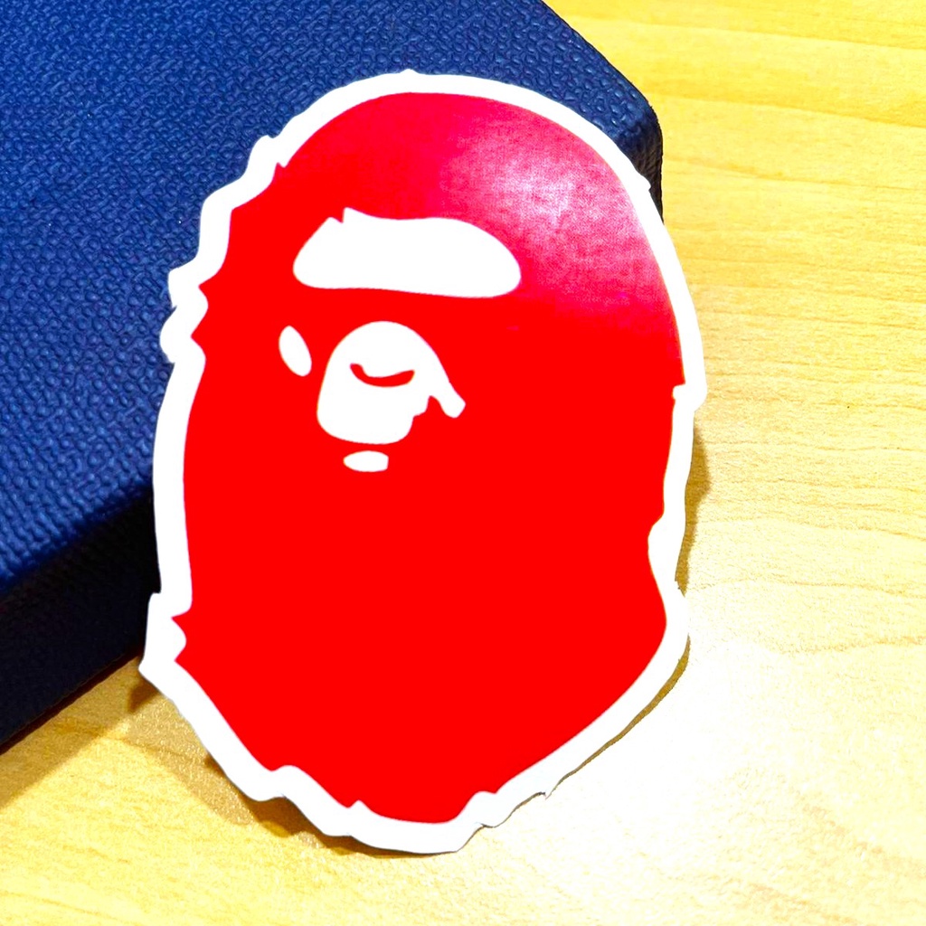 Stiker / Sticker RED BATHING APE Brand Logo Cutting