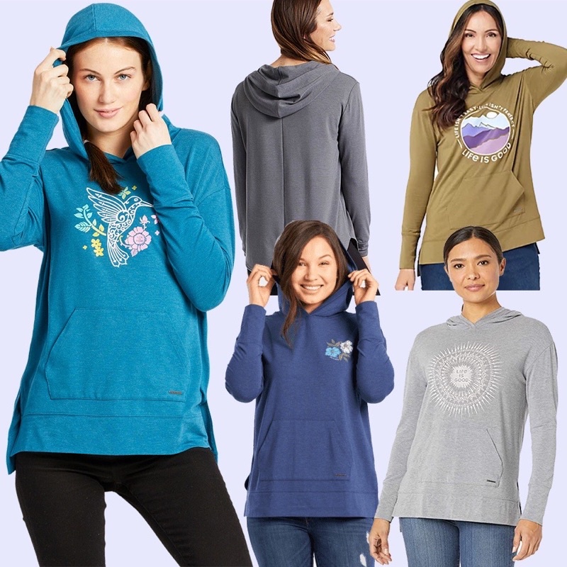 [11warna] LIFE IS GOOD 1308 Supreme Hoodie - Hoodie Wanita Branded Original