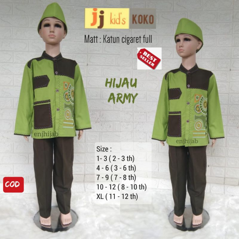 TERBARU SETELAN BAJU KOKO ANAK SETELAN KOKO ANAK BAJU MUSLIM ANAK BAJU TAQWA ANAK JJ KID'S