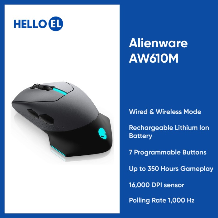 ALIENWARE AW610M AW 610M WIRED &amp; WIRELESS GAMING MOUSE