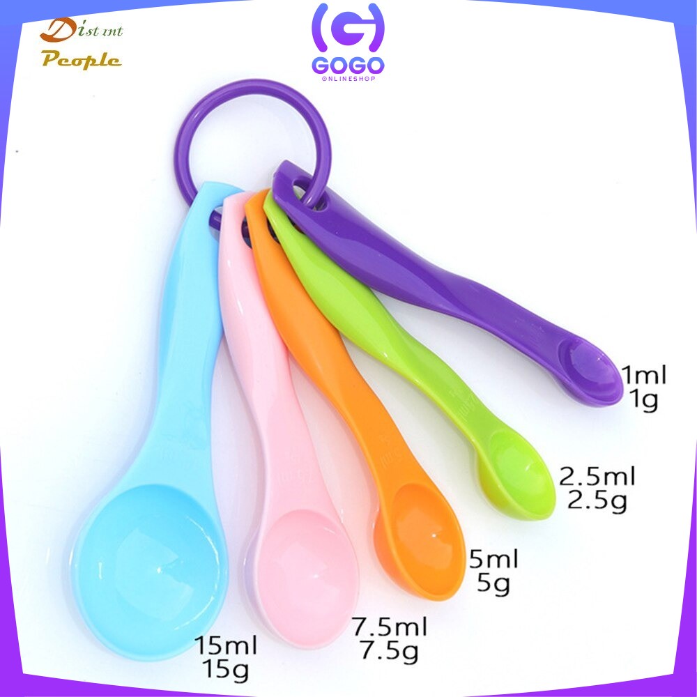 GOGO-C142 Sendok Takar Set 5IN1 Measuring Spoon Sendok Ukur Bumbu Dapur Sendok Takaran MPASI Bayi