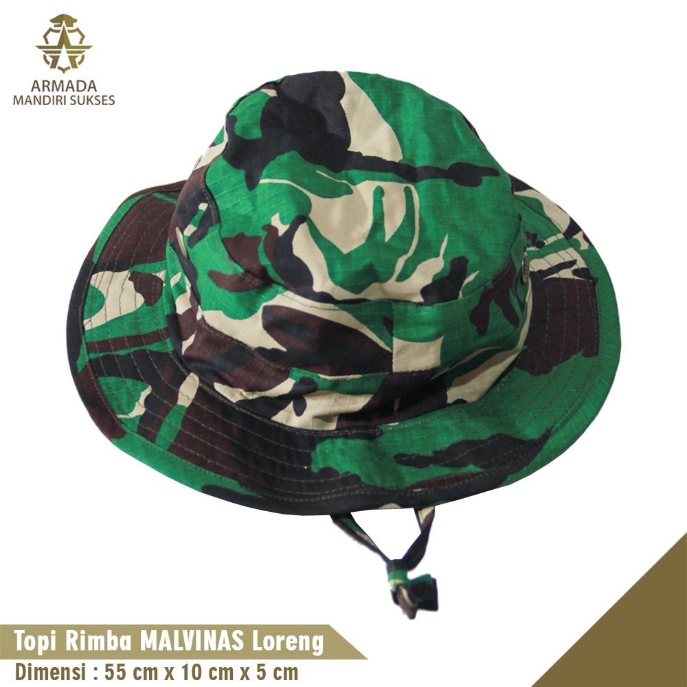 Topi Rimba Loreng Malvinas Bolak Balik - Topi Bucket Hat Malvinas