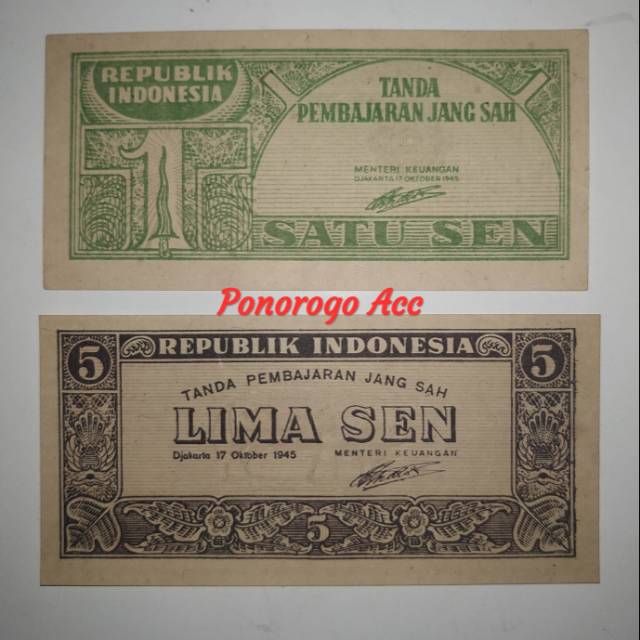 Paket uang kuno 1 sen tahun 1945 dan 10 sen tahun 1945 uang kuno satu sen tahun 1945 dan 10 sen 1945