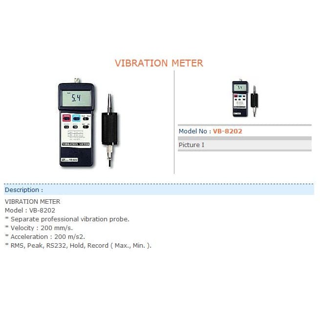 Jual VIBRATION METER LUTRON VB8202, LUTRON VB8202 Shopee Indonesia
