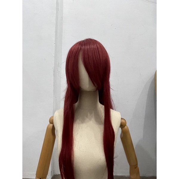 [RENTAL] Wig Merah Maroon 80 cm