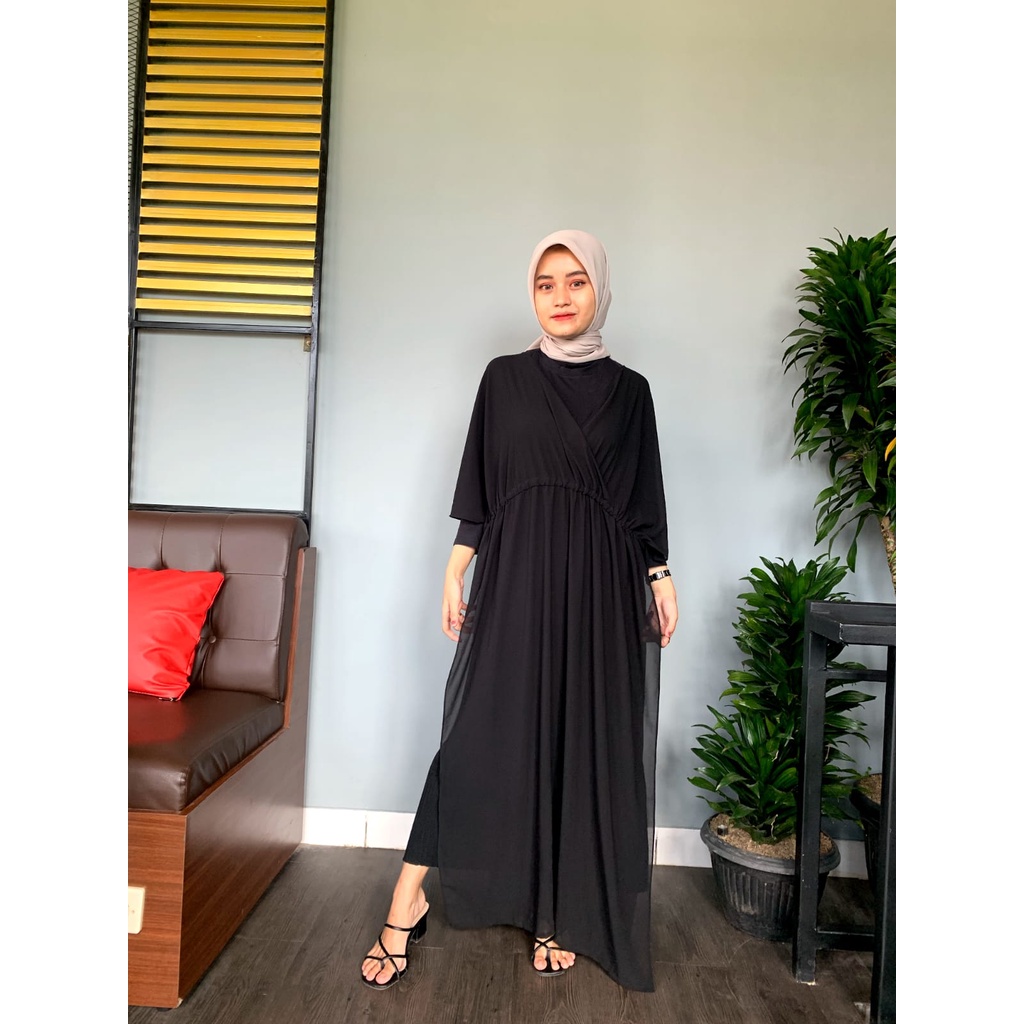 [ COD ] Nasya Outer Muslimah Kekinian | Fashion Muslim Cardigan Dress Bahan Cerutty |