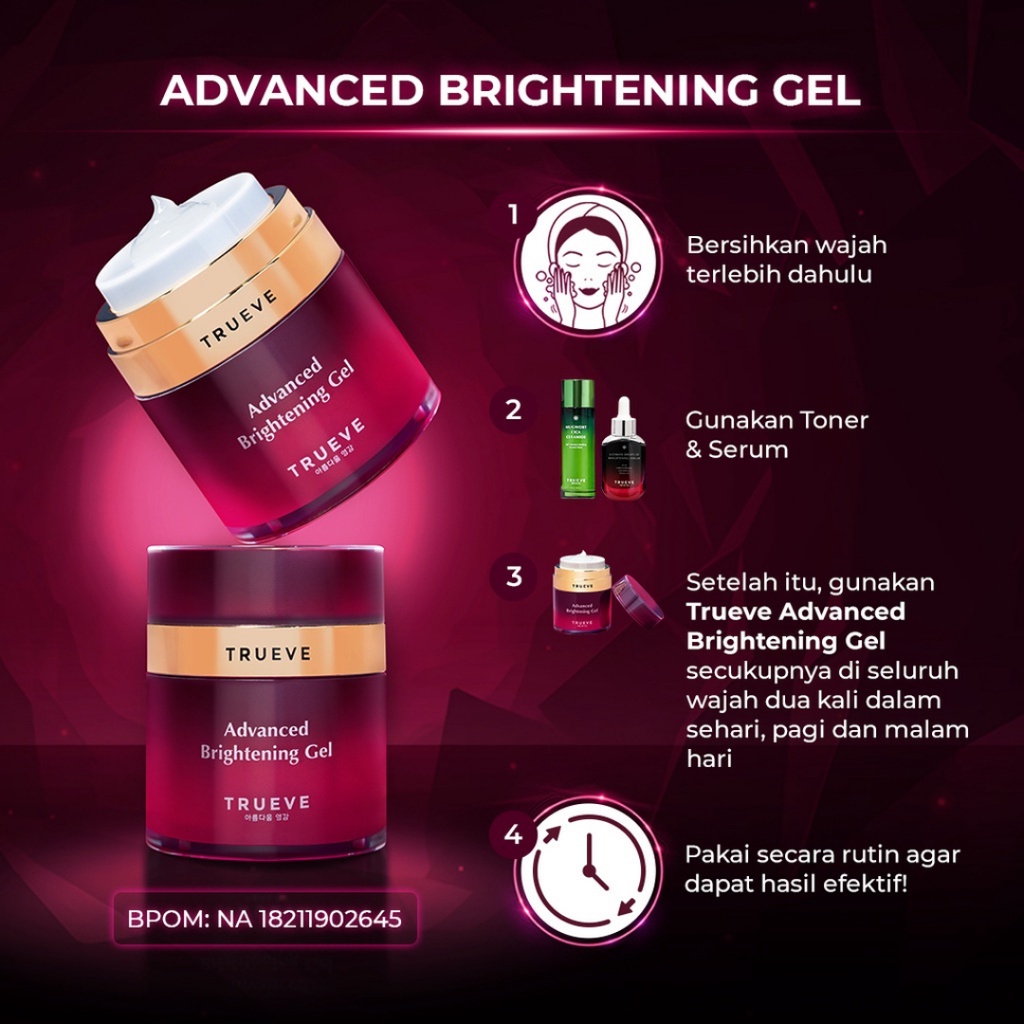 [ FREE GIFT ] Trueve Advanced Brightening Moisturizing Gel, Barrier Complex Moisturizing Gel, Moisturizer Gel Trueve Original BPOM