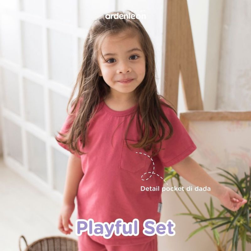 ardenleon setelan pendek  playful set 100% premium combed cotton ,setelan pendek anak ardenleon playful set