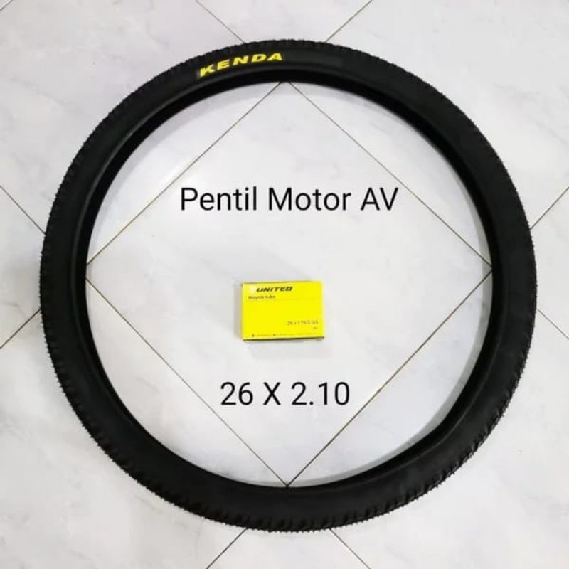 PAKET HEMAT BAN SEPEDA 26 X 2.10 KENDA PLUS BAN DALAM PENTIL MOTOR AV UNTUK SEPEDA MTB 26 INCH