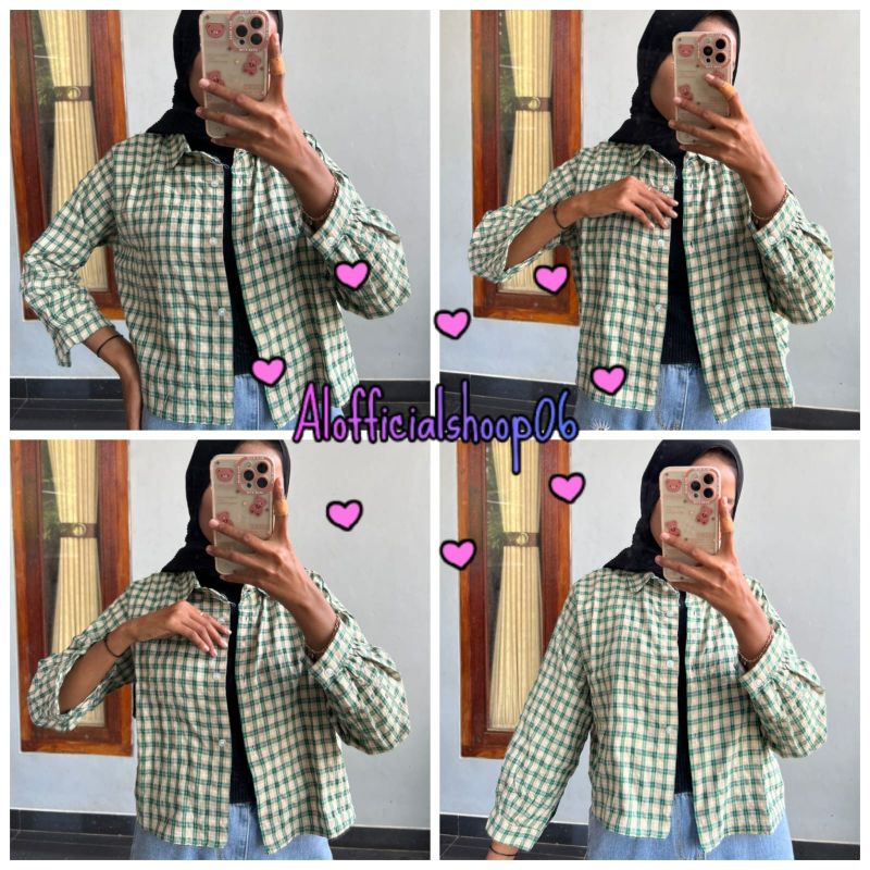 CROP TOP FLANEL / KEMEJA FLANEL WANITA / KEMEJA CROP / KEMEJA WANITA TERBARU-Al 49