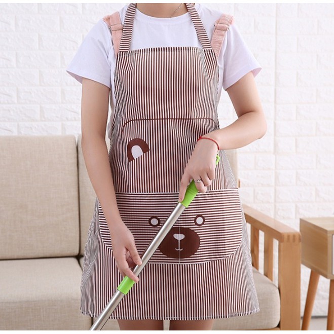 Celemek Dapur Motif Garis Bear Apron