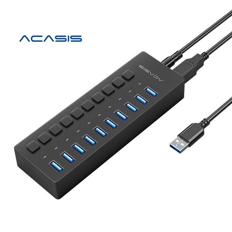 USB HUB 10 Port USB 3.0 ACASIS HS710 High Speed Include Power Adaptor