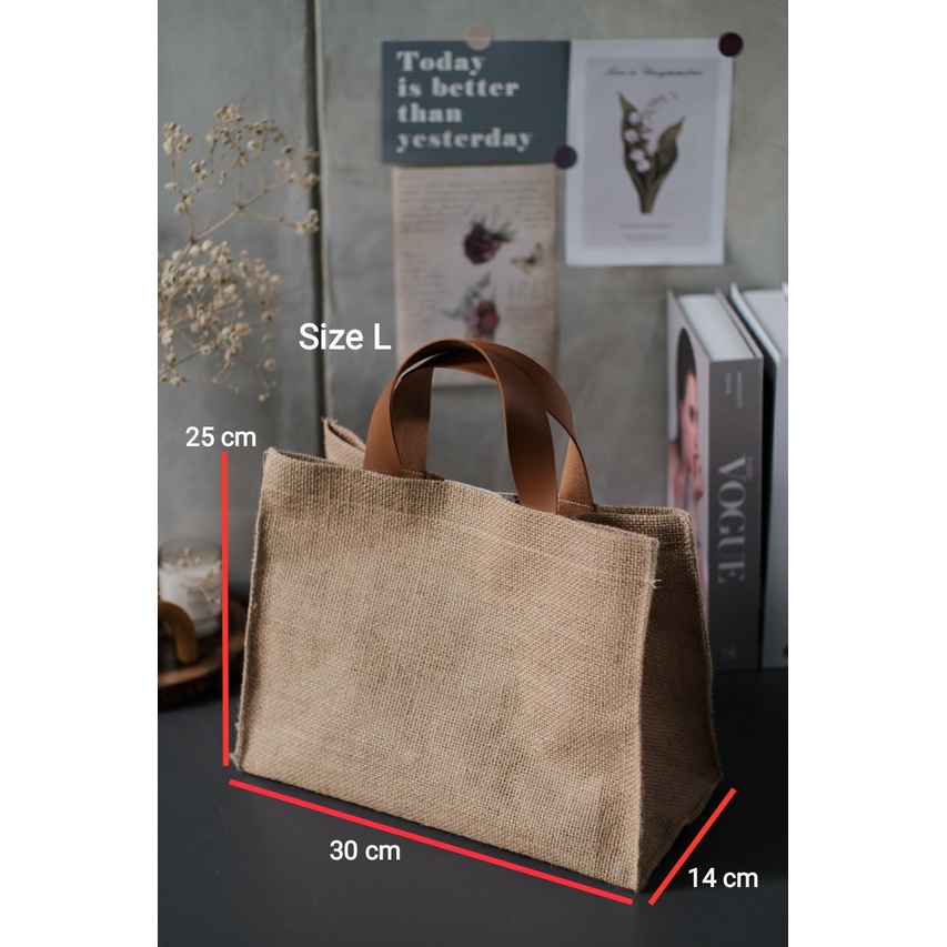 (READYSTOCK) TOTEBAG GONI / TAS GONI / JUTE BAG SIZE L (30x14x25 cm)