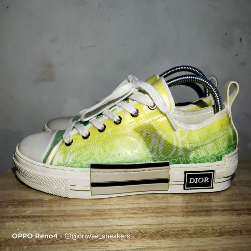 Sepatu Sneakers Bekas Second -- Dior B23 Low Top Yellow and Green