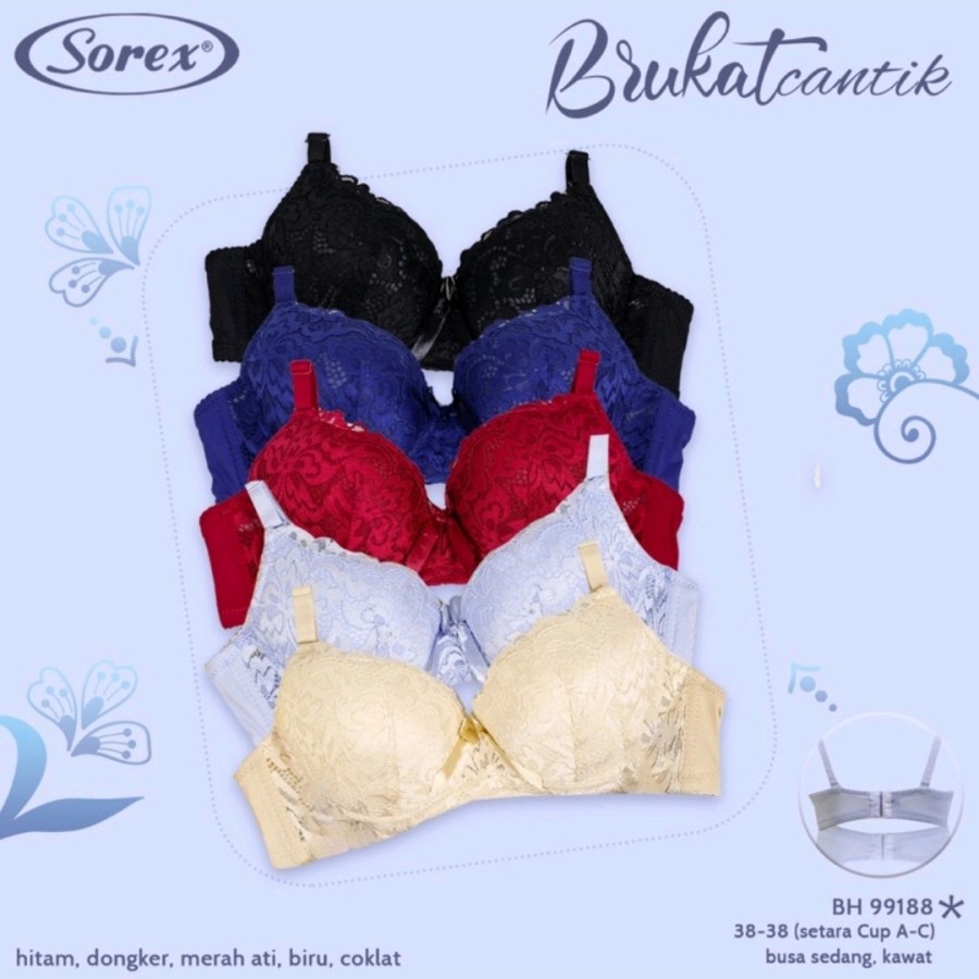 bh bra renda brukat bunga sorex 99188 kawat busa