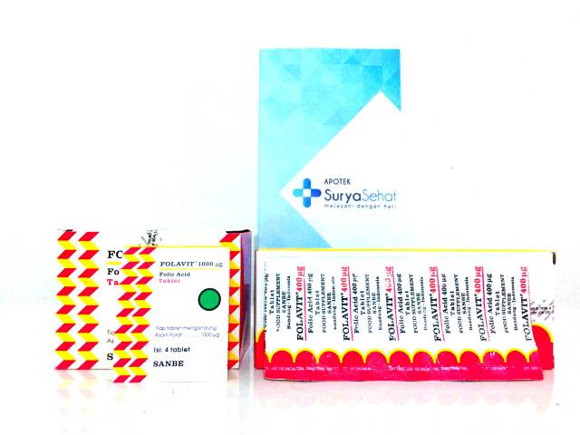 Folavit 400 mcg 1 strip isi 10 tablet - Folavit 1mg 1 strip isi 4 tablet - Promil -  Asam Folat 400