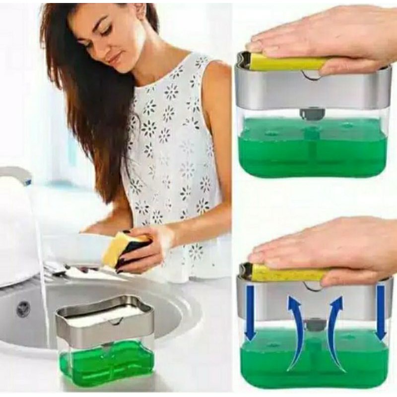 ( KJO ) DISPENSER SABUN CUCI PIRING BUSA SPONGE+CADDY KENZJAYAOLSHOP