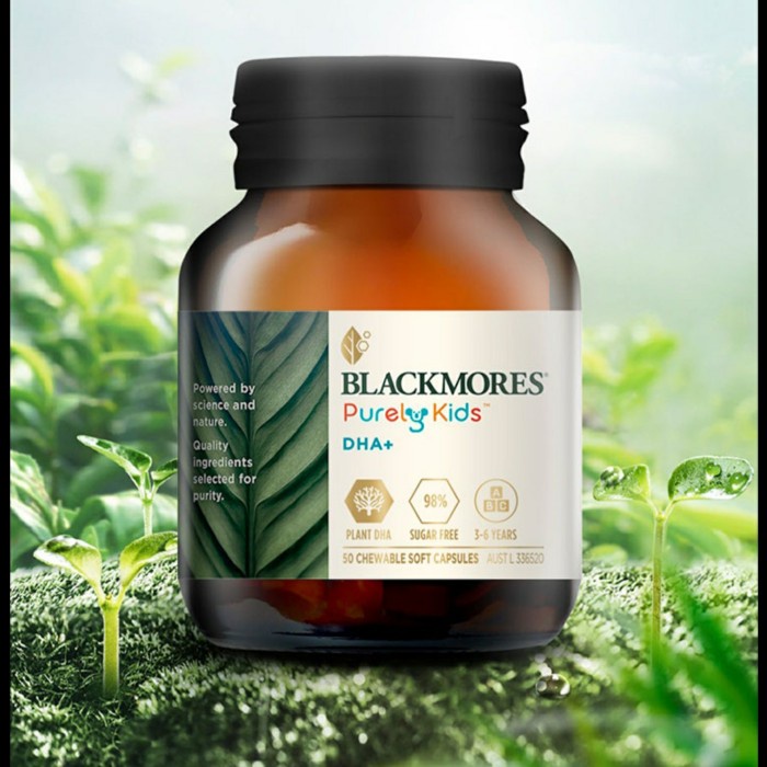 New  Blackmores Purely Kids Dha + Vitamin Anak - 50 Chew Soft Capluse Vit Anak -