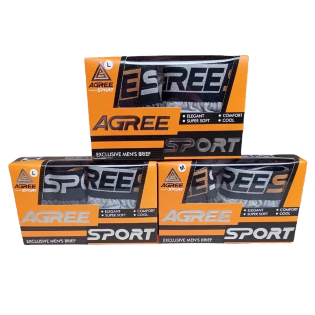 2 Pcs Celana Dalam Pria Dewasa Agree Sport 2321 SNI - Celana Dalam Agree Sport Kemasan Kotak