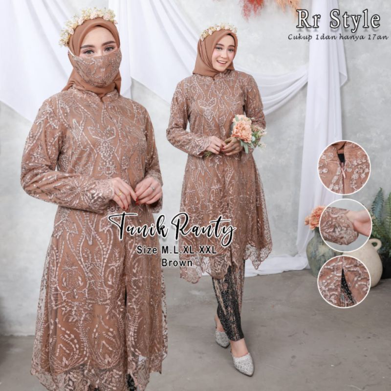 kebaya tunik busui friendly / tunik tulle busui/ stelan kebaya modern/kebaya terlaris