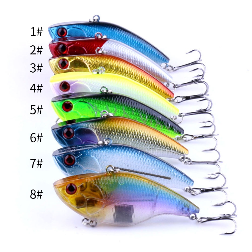 Hengjia 8pcs / Lot Umpan Pancing Hardlure Vib Bentuk Ikan Imitasi 7.5cm 18.6g