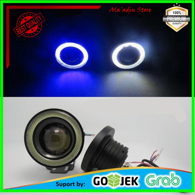 Cuci Gudang Foglamp Led Angel Eyes 89mm Projector Universal