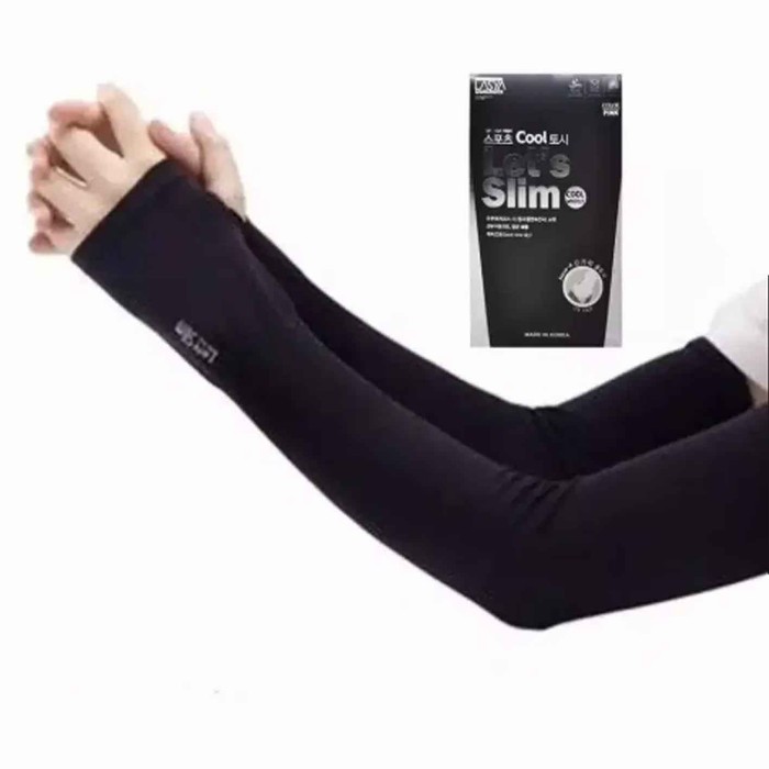 Manset Pria Wanita / Manset Lets Slim Sepeda / Arm Sleeve / Manset Gym Hitam