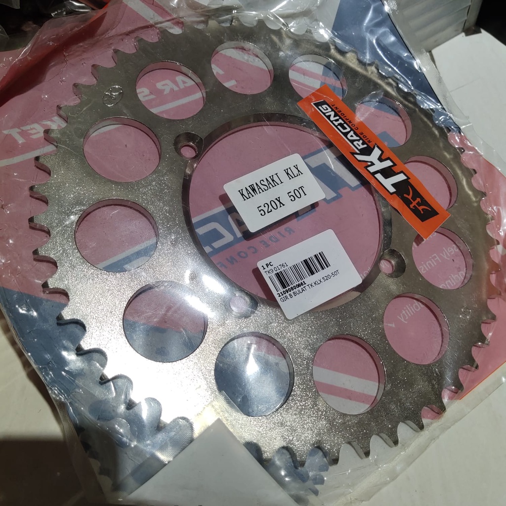 GEAR BELAKANG KLX 150 TEBAL 520 UKURAN 50T TK RACING