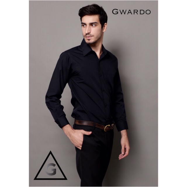 GWARDO Kemeja HITAM Lengan Panjang REGULAR Pria