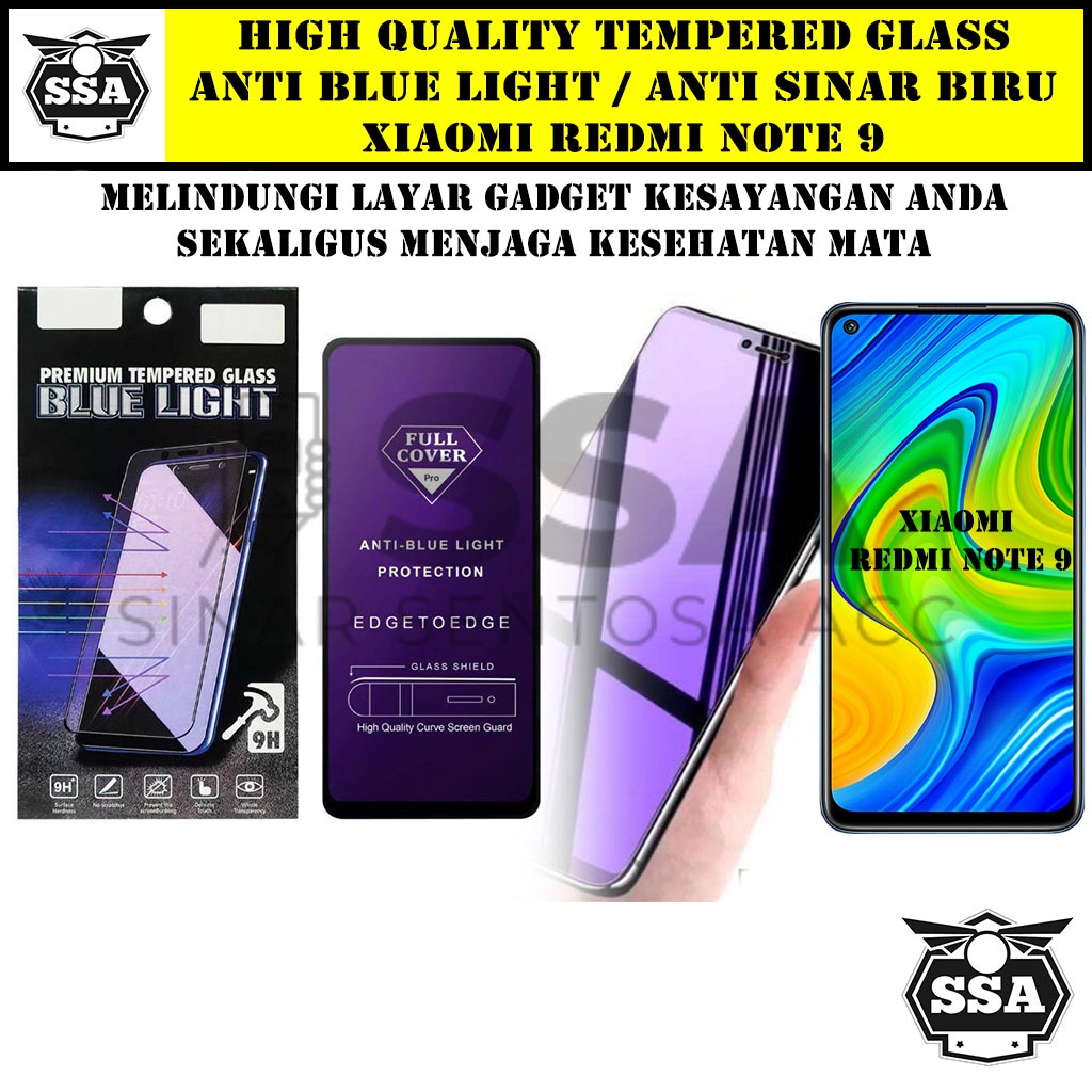 Tempered Glass Xiaomi Redmi Note 9 Anti Blue Light Anti Sinar Biru Ori Original Hp Pelindung Layar Temper Anti Lecet Gores TG Murah Berkualitas