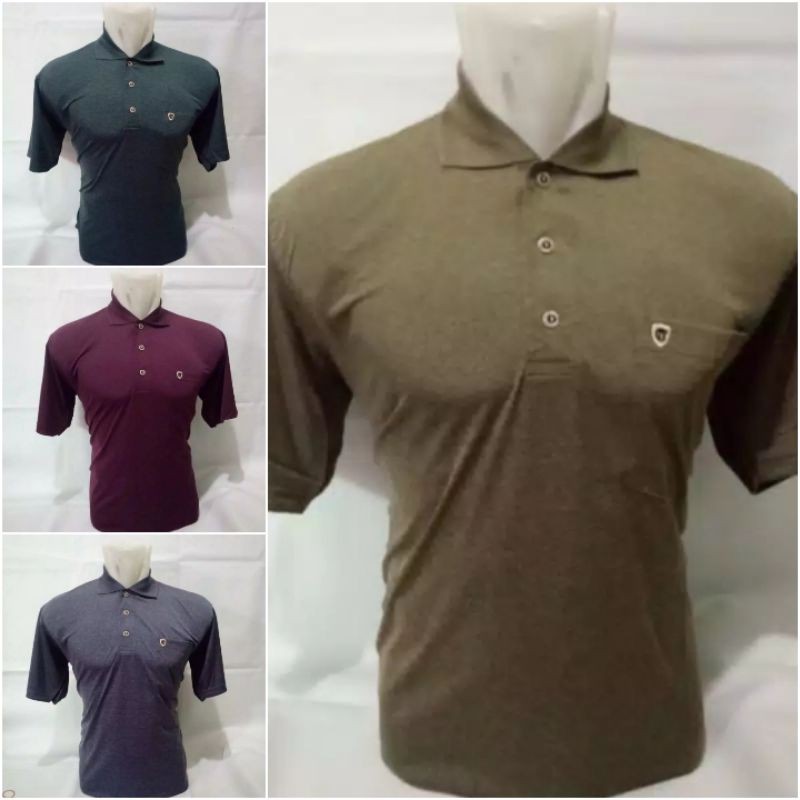 Kaos kerah katun korea saku/kaos polos berakerah/kaos kerah pria