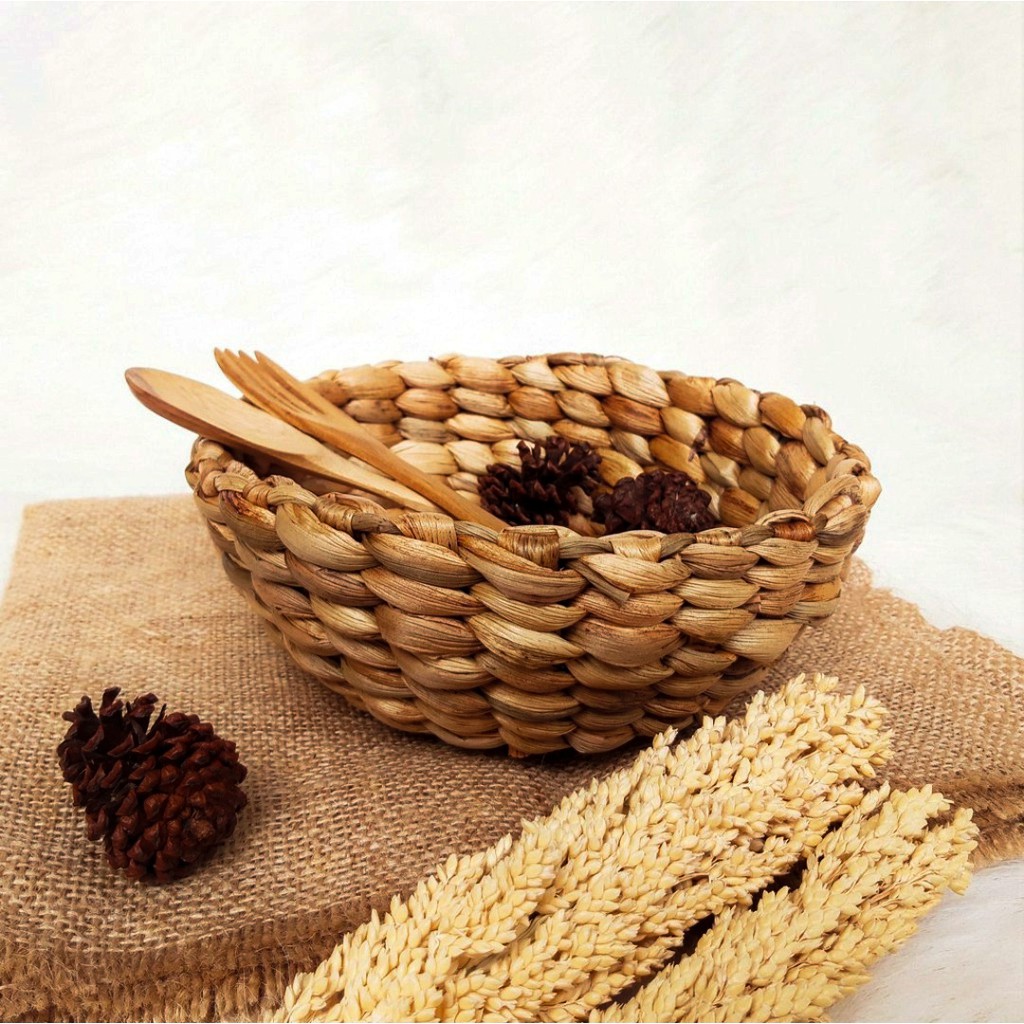 Bowl / Mangkok / Anyaman / Kerajinan Tangan / Eceng Gondok