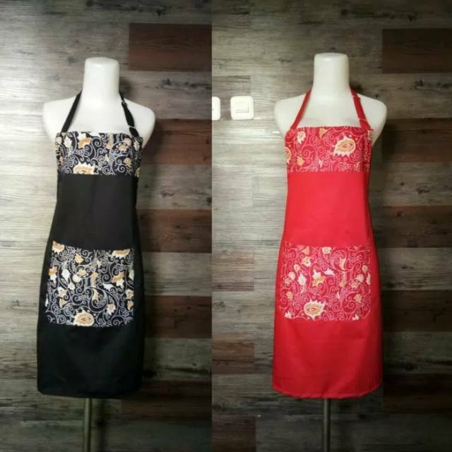 Celemek apron kombinasi batik Celemek batik Celemek masak Celemek dapur Celemek koki