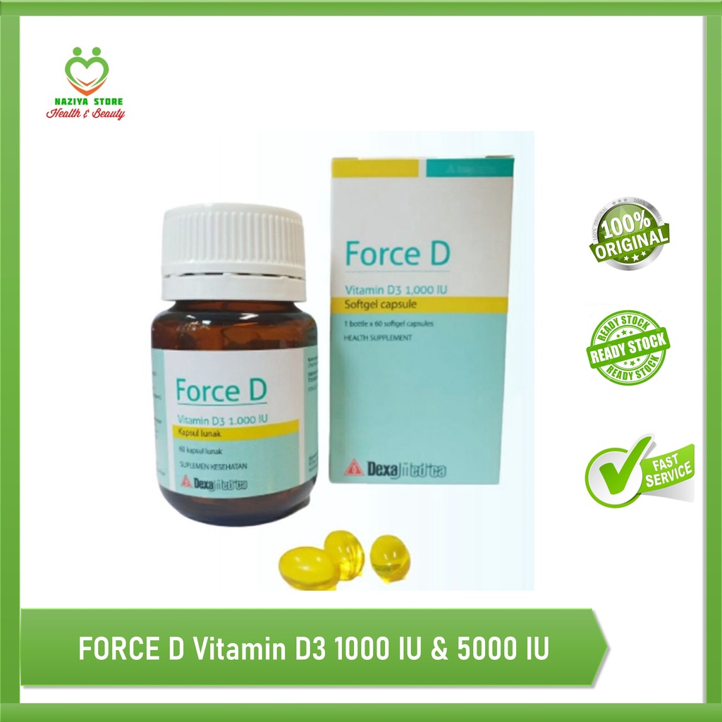 FORCE D 1.000 IU VITAMIN D3 1.000 IU PERKAPSUL UNTUK MEMBANTU MEMENUHI KEBUTUHAN VITAMIN IBU HAMIL,L