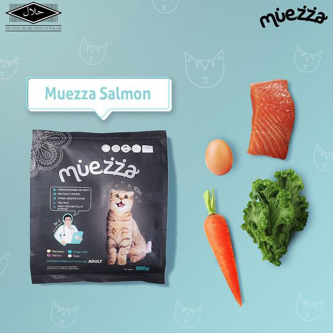 Terlengkap-Store Makanan Kucing Kering - Salmon Flavor - Muezza Cat Food