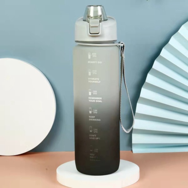 Minum Botol Gradasi Motivasi PNEUMATIC Tumbler Gradient Dijual - Black Botol 1000ML Limited Botol