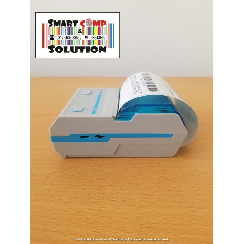 PRINTER STIKER LABEL THERMAL PORTABLE 58MM MP-58LP (USB+BLUETOOTH) PUTIH / WHITE