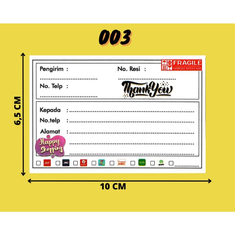 

(ACEH) (1 pc) Stiker label pengiriman / sticker pengiriman paket