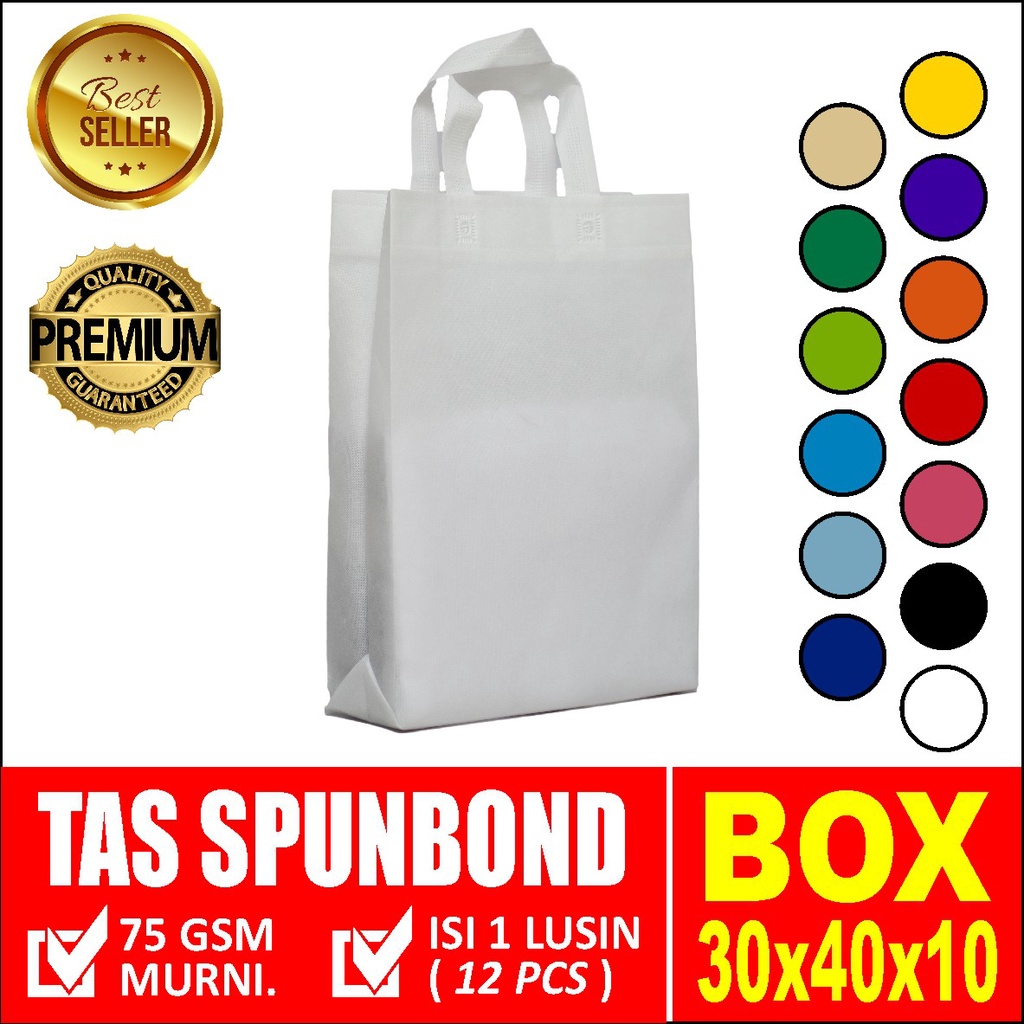 

Souvenir Tas Box Spunbond Handle - Putih 30CM x 40CM x 10CM