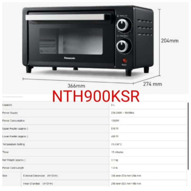 PANASONIC NT-H900KSR Oven Toaster 9 Liter