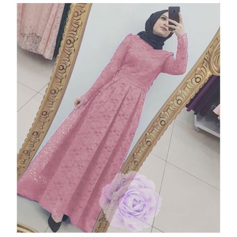 Gamis Premium Nara Brukat Cord Tulang Tebal Real Pict dIjamin !!