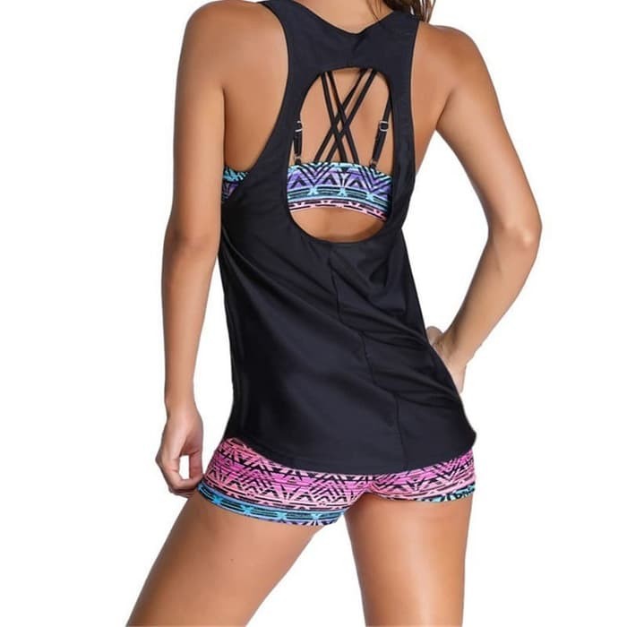 Bikini Baju Renang Wanita Sport Bathing Swimsuit with Tank To