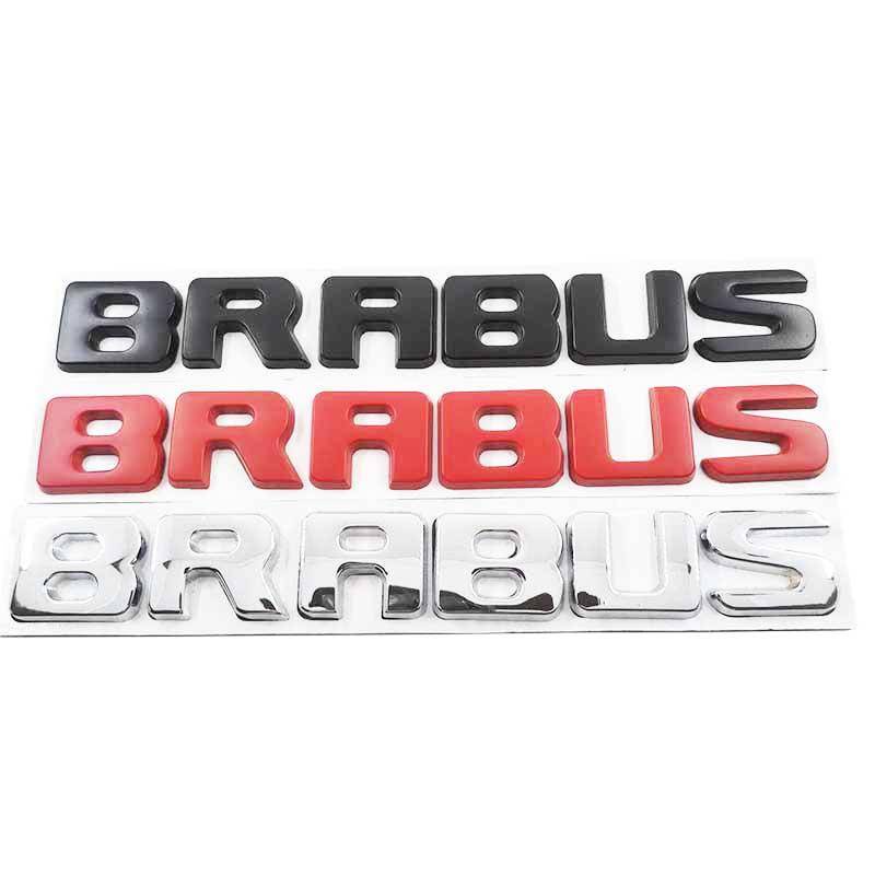 1pc Stiker Emblem / Badge Tulisan Brabus Bahan Metal Untuk Dekorasi Belakang Mobil Mercedes Brabus