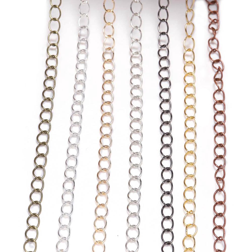 Extension Rantai Kalung Panjang 5m 10m Warna Silver Bronze Untuk Membuat Perhiasan Diy