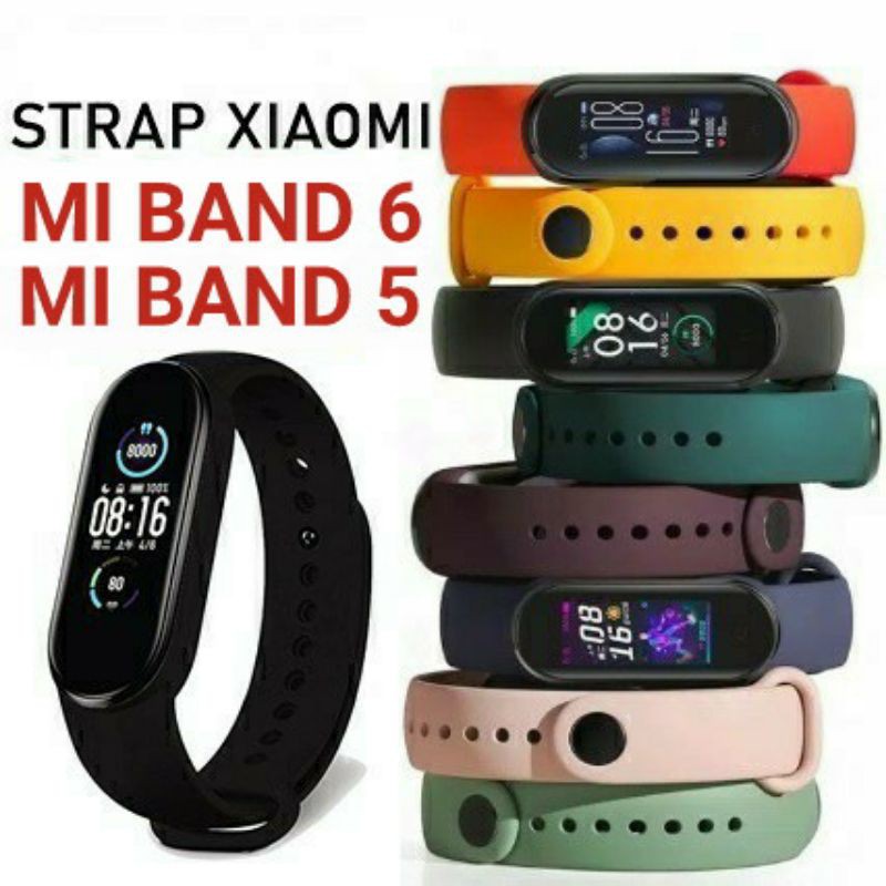 Strap Xiaomi Mi Band 5 &amp; 6 - Replacement Silicone Miband 6 5 Mi Smart Band 6 &amp; 5